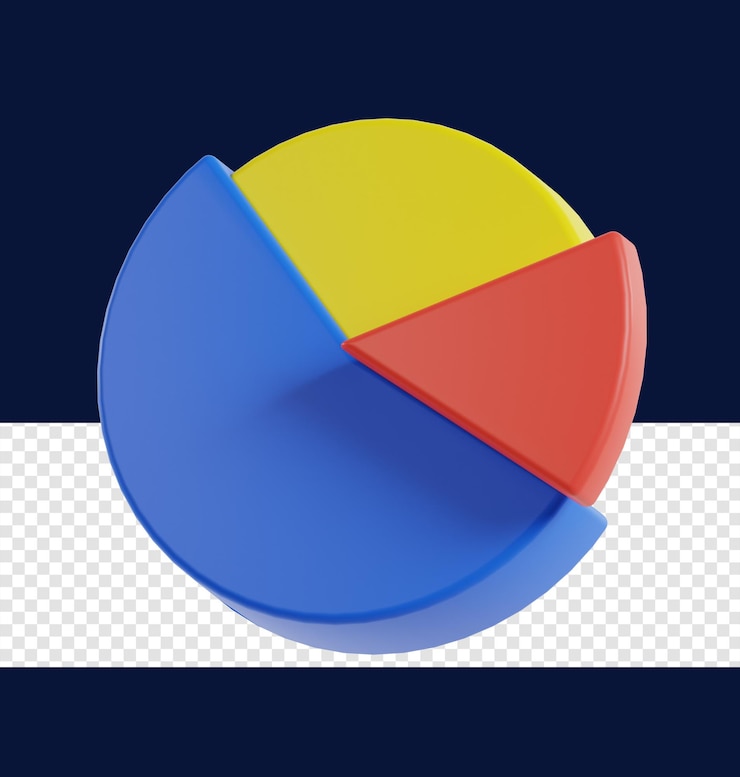 PSD ilustración de icono de gráfico circular 3d