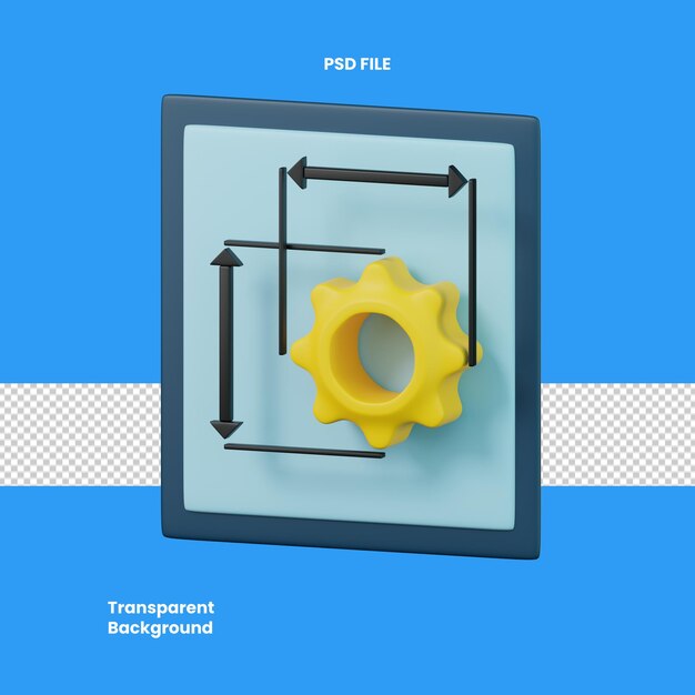 Ilustración del icono de la herramienta de trabajo 3D