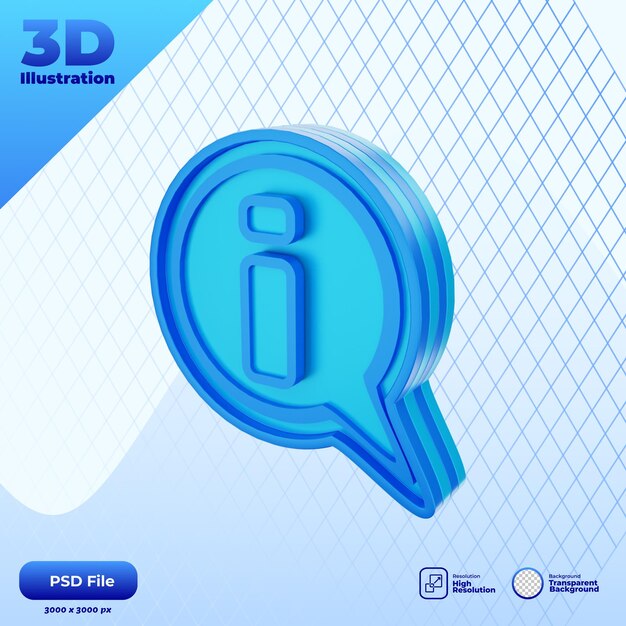 Ilustración del icono de información 3D