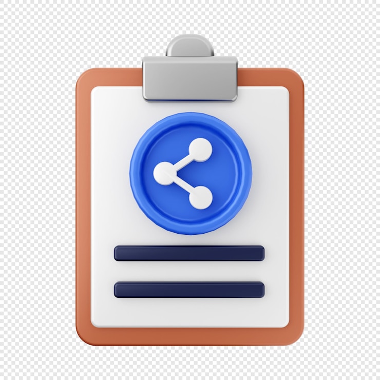 PSD ilustración de icono de informe de recurso compartido de archivos 3d