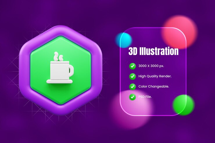 PSD ilustración del icono de interfaz de usuario 3d o icono de la web y las aplicaciones de la interfase de usuario