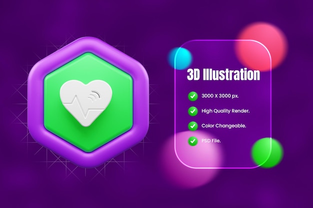 Ilustración del icono de interfaz de usuario 3D o icono de la web y las aplicaciones de la interfase de usuario