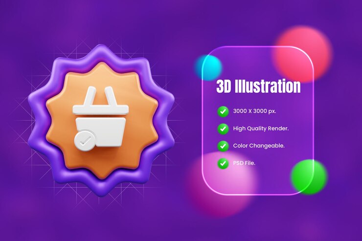 PSD ilustración del icono de interfaz de usuario 3d o icono de la web y las aplicaciones de la interfase de usuario