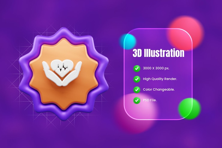 PSD ilustración del icono de interfaz de usuario 3d o icono de la web y las aplicaciones de la interfase de usuario