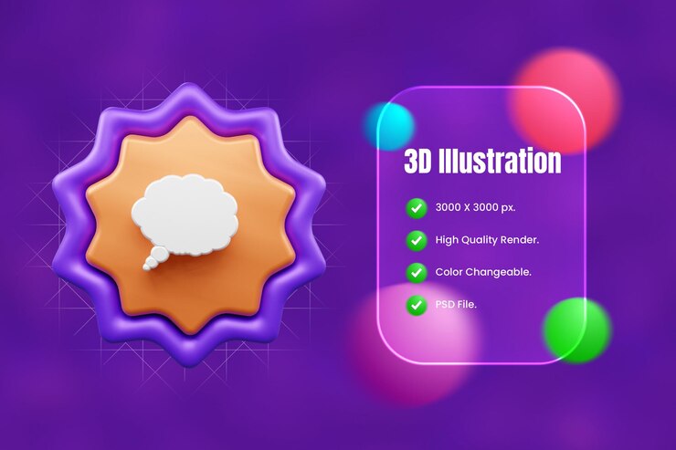 PSD ilustración del icono de interfaz de usuario 3d o icono de la web y las aplicaciones de la interfase de usuario