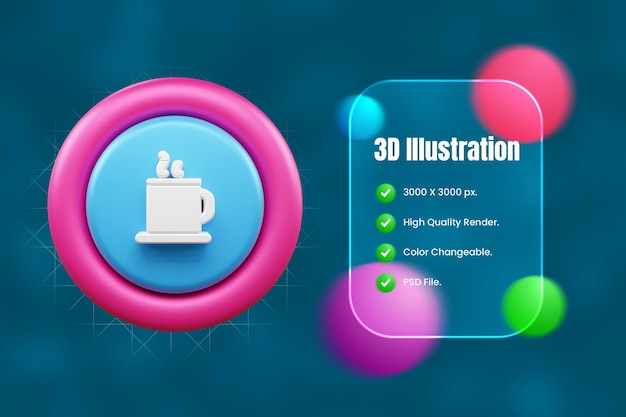 Ilustración del icono de interfaz de usuario 3D o icono de la web y las aplicaciones de la interfase de usuario