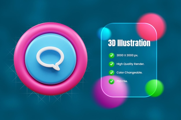 Ilustración del icono de interfaz de usuario 3D o icono de la web y las aplicaciones de la interfase de usuario