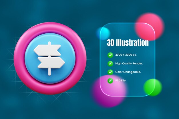 Ilustración del icono de interfaz de usuario 3D o icono de la web y las aplicaciones de la interfase de usuario