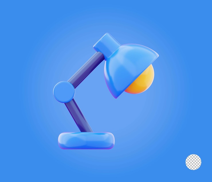 PSD ilustración de icono de lámpara de escritorio moderna concepto de accesorios de decoración de oficinas e interiores espacio de trabajo