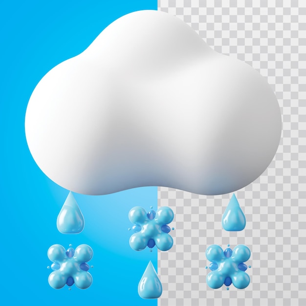 Ilustración del icono de lluvia en 3d