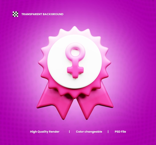 PSD ilustración del icono del lote 3d del día de la mujer o icono del lote 3d del premio del día mundial de la mujer