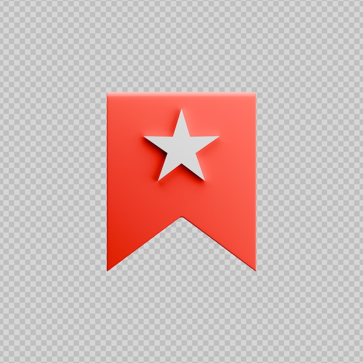 PSD ilustración de icono de marcador de página renderización en 3d