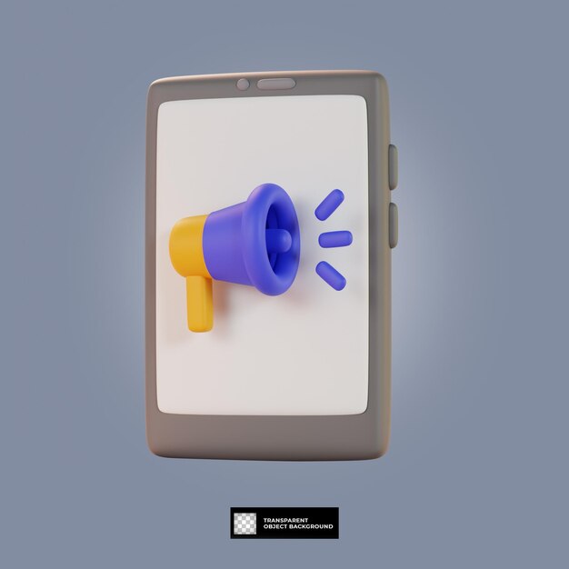 Ilustración de icono de marketing digital 3d