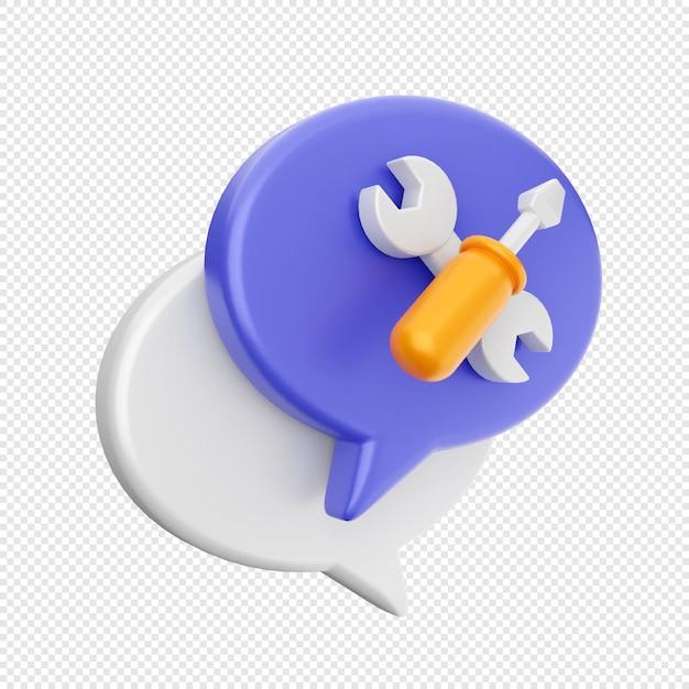 Ilustración del icono del mensaje de correo de chat 3D
