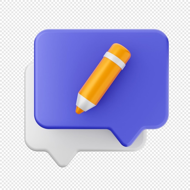 Ilustración del icono del mensaje de correo de chat 3D