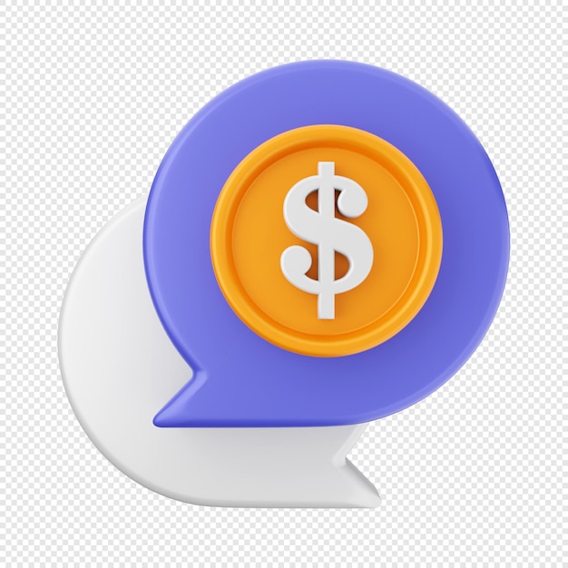 Ilustración del icono del mensaje de correo de chat 3D