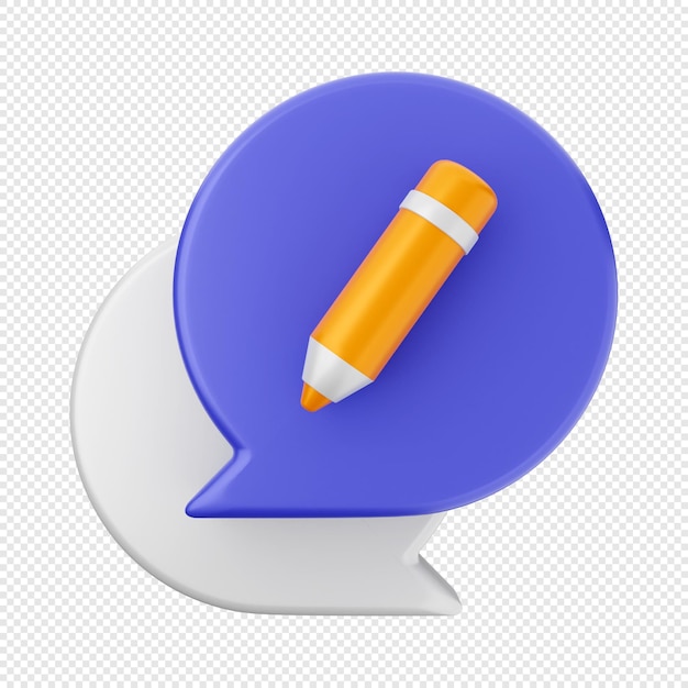 Ilustración del icono del mensaje de correo de chat 3D