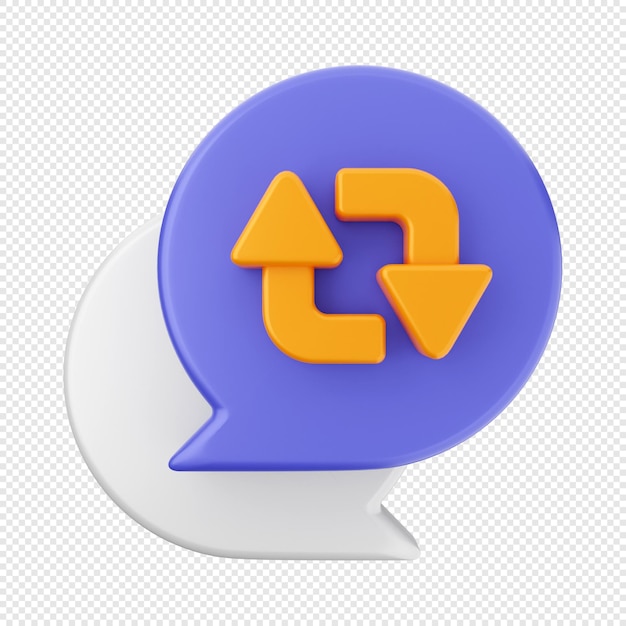 Ilustración del icono del mensaje de correo de chat 3D