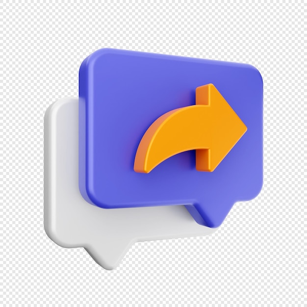 Ilustración del icono del mensaje de correo de chat 3D