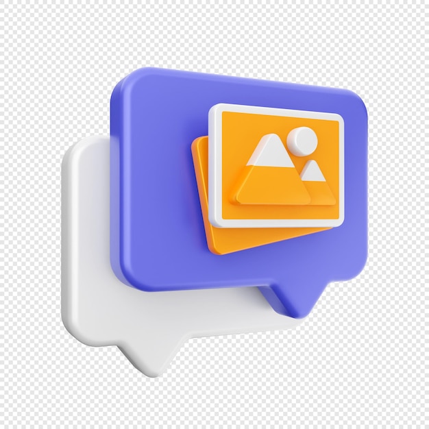 Ilustración del icono del mensaje de correo de chat 3D