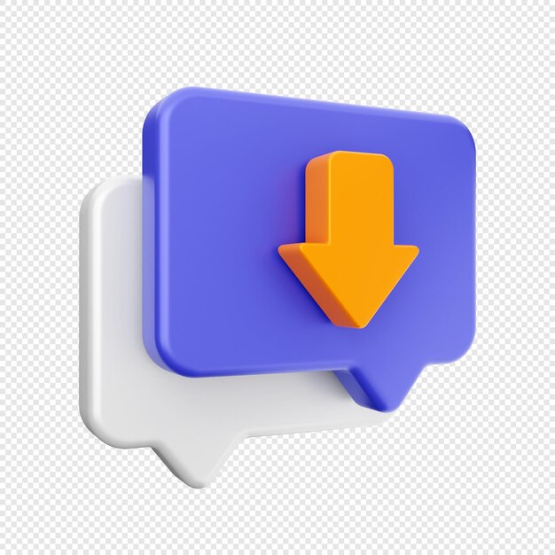 Ilustración del icono del mensaje de correo de chat 3D