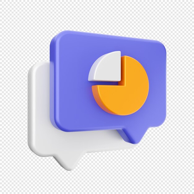 Ilustración del icono del mensaje de correo de chat 3D