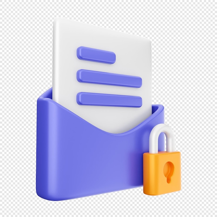 PSD ilustración del icono del mensaje del sobre de correo electrónico en 3d