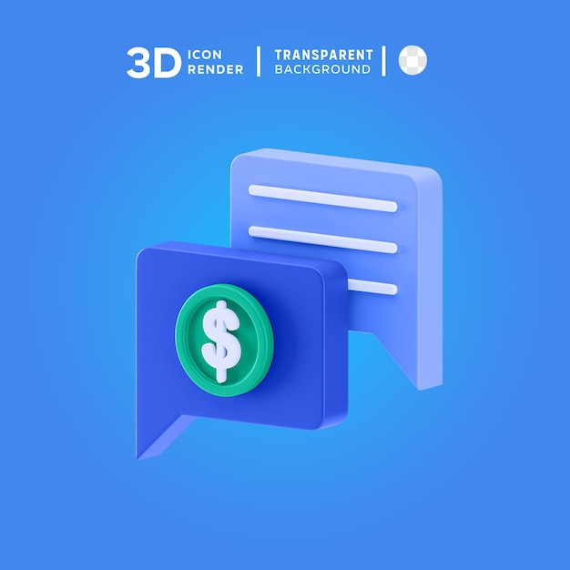 Ilustración del icono de money talk en 3d