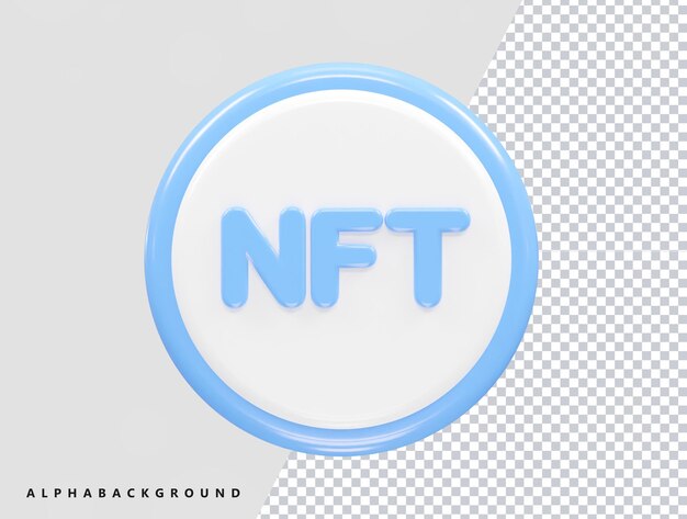 Ilustración del icono nft 3d que representa el elemento transparente