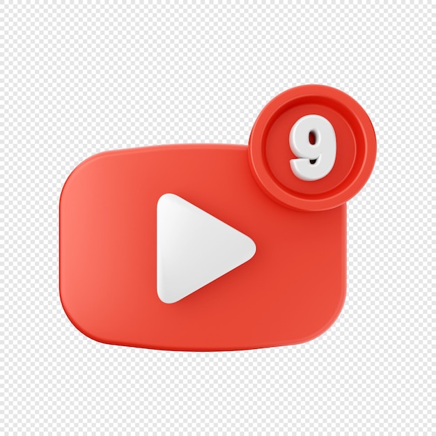 Ilustración del icono de notificación del reproductor de video 3d