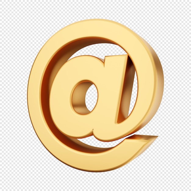 Ilustración de icono de oro de símbolos de número de alfabeto 3d