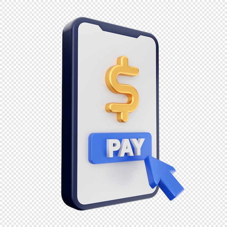 PSD ilustración del icono de pago en 3d