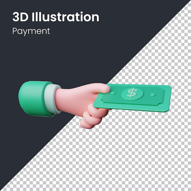 Ilustración del icono de pago del renderizador psd 3d