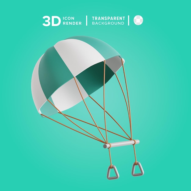 PSD ilustración del icono de parapente en 3d