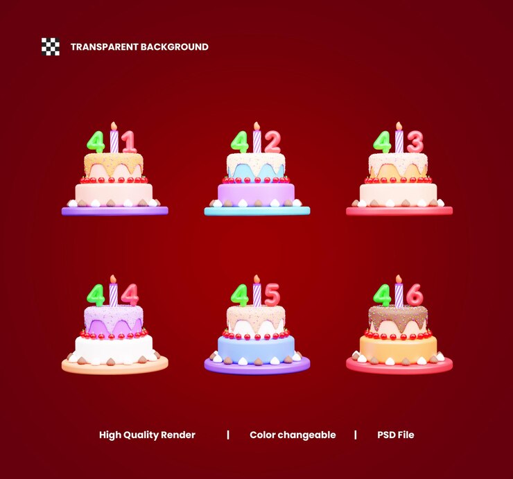 PSD ilustración del icono del pastel de cumpleaños en 3d o del pastel de celebración en 3d o del pastel de fiesta de aniversario en 3d