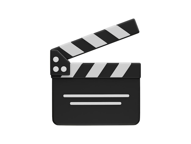 Ilustración del icono de la película Clapper Ilustración vectorial 3D del cine de la película