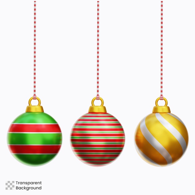 Ilustración del icono de la pelota de Navidad en 3D
