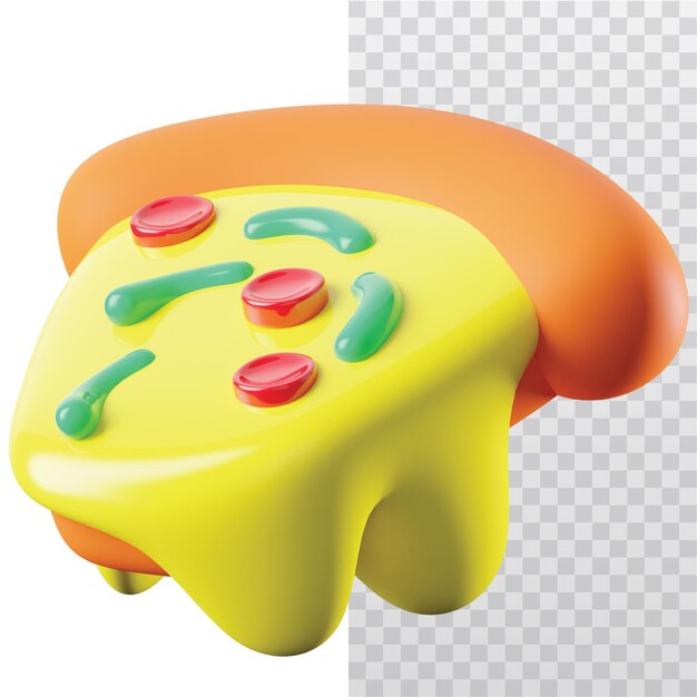 Ilustración del icono de la pizza en 3D