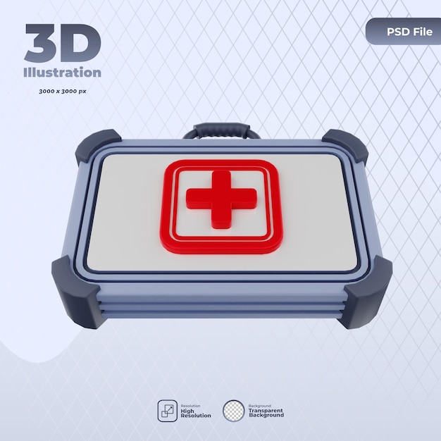 Ilustración de icono de primeros auxilios 3D