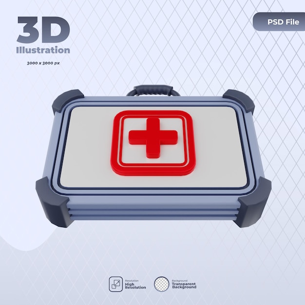 PSD ilustración de icono de primeros auxilios 3d