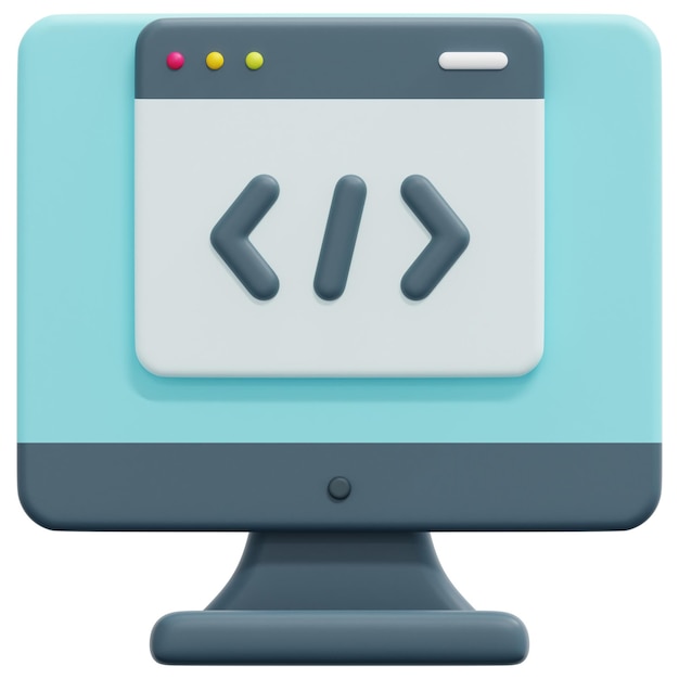 ilustración de icono de procesamiento 3d de codificación