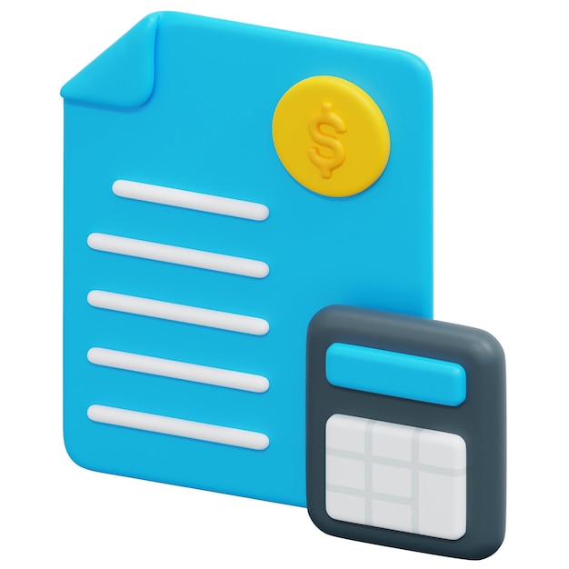ilustración de icono de procesamiento 3d de contabilidad
