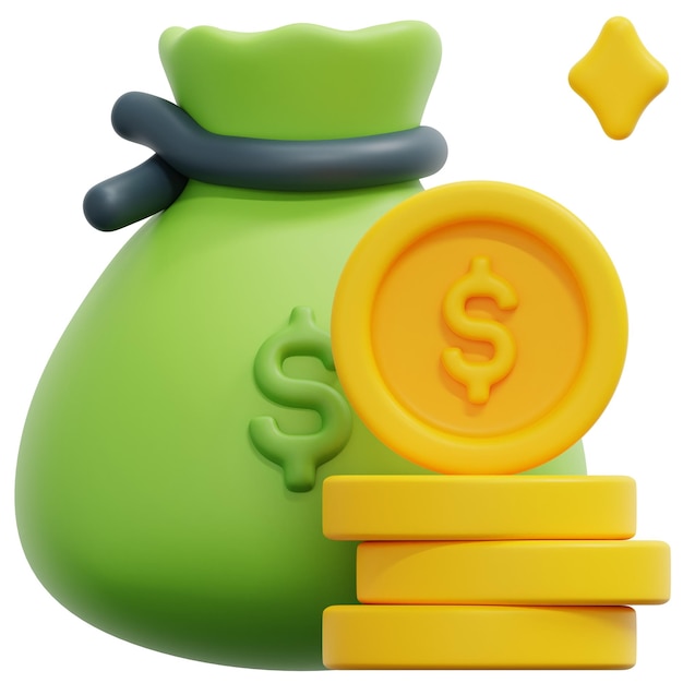 ilustración de icono de procesamiento 3d de dinero