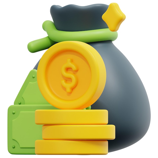 ilustración de icono de procesamiento 3d de dinero