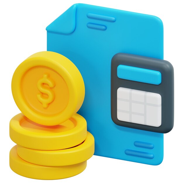 ilustración de icono de procesamiento 3d de finanzas