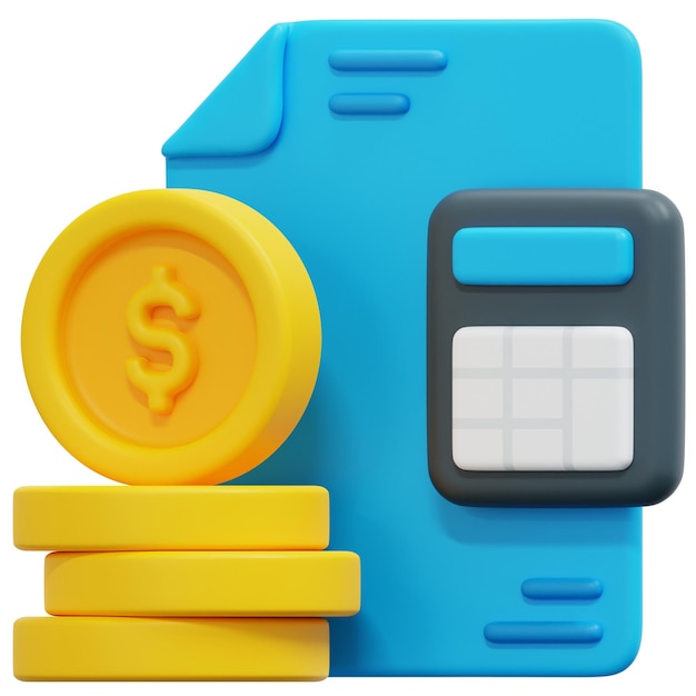 ilustración de icono de procesamiento 3d de finanzas