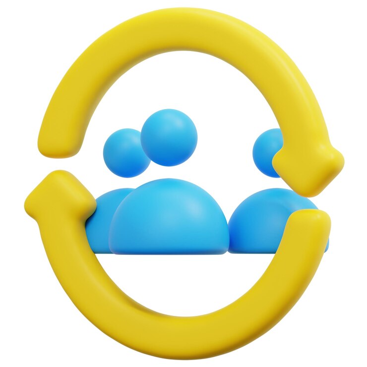 PSD ilustración de icono de procesamiento 3d de trabajo en equipo