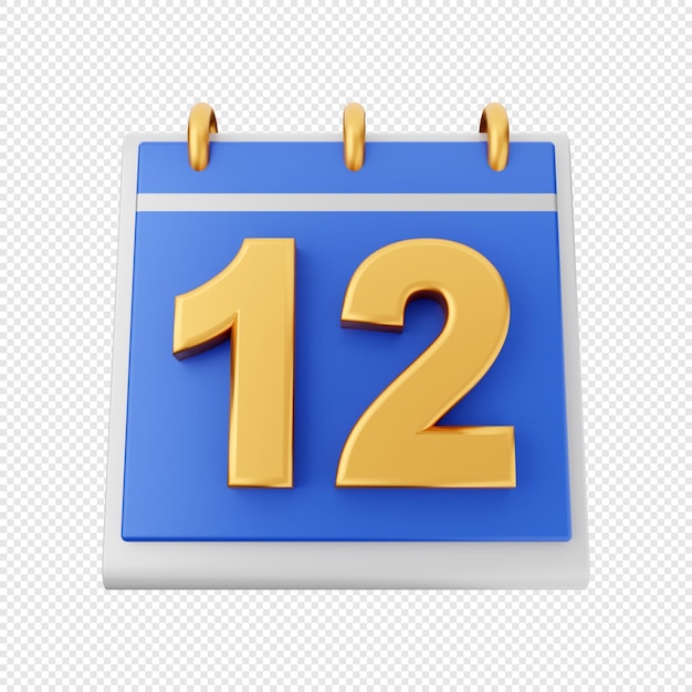 Ilustración de icono de programación de fecha de calendario 3D