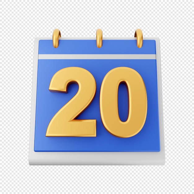 Ilustración de icono de programación de fecha de calendario 3D