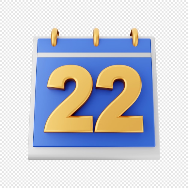 Ilustración de icono de programación de fecha de calendario 3D